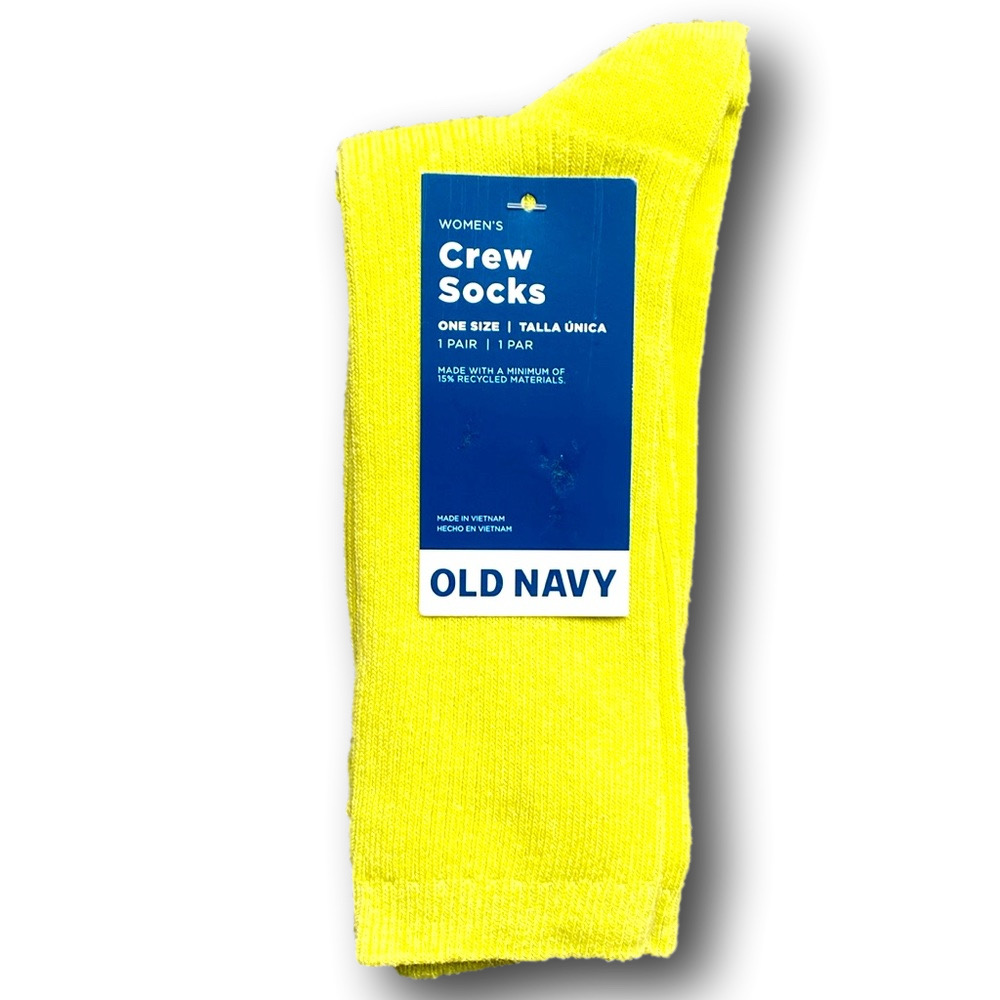 3/$15 Neon Green Funny Novelty Crew Socks - NWT